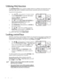 Page 42Operation 42
Utilizing FAQ function
The INFORMATION menu contains possible solutions to problems encountered by users 
regarding image quality, installation, special feature operation and service information.
To get the FAQ information:
1. Press  /  on the projector or remote control 
or press MENU/EXIT to open the OSD menu 
and press /  to highlight the 
INFORMATION menu.
2. Press  to select FAQ-Image and Installation or 
FAQ-Features and Service based on the 
information you want to know.
3. Press...