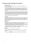 Page 62Warranty and Copyright information 62
Warranty and Copyright information
Limited warranty
BenQ warrants this product against any defects in material and workmanship, under 
normal usage and storage.
Proof of purchase date will be required with any warranty claim. In the event this product 
is found to be defective within the warranty period, BenQs only obligation and your 
exclusive remedy shall be replacement of any defective parts (labor included). To obtain 
warranty service, immediately notify the...