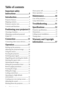 Page 2Table of contents 2
Ta b l e  o f  c o n t e n t s
Important safety 
instructions ......................... 3
Introduction........................ 7
Projector features .................................. 7
Shipping contents .................................. 8
Projector exterior view .......................... 9
Controls and functions........... 10
Positioning your projector13
Choosing a location............................. 13
Obtaining a preferred projected 
image size...