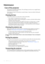 Page 44Maintenance 44
Maintenance
Care of the projector
Your projector needs little maintenance. The only thing you need to do on a regular basis is 
to keep the lens and case clean.
Never remove any parts of the projector except the lamp. Contact your dealer if other parts 
need replacing.
Cleaning the lens
Clean the lens whenever you notice dirt or dust on the surface. 
•  Use a canister of compressed air to remove dust. 
•  If there is dirt or smears, use lens-cleaning paper or moisten a soft cloth with lens...