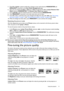 Page 31  31
  Using the projector
5. Press  to highlight a picture mode that is closest to your need and press MODE/ENTER and 
MENU/EXIT to go back to the User Mode Management page.
6. Here you can rename the User 1, User 2, or User 3 mode by press   to highlight Rename User 
Mode and press MODE/ENTER. The Rename User Mode page displays.
7. Press  / / /  until your desired character is selected and press MODE/ENTER.
8. Press MENU/EXIT to go back to the main menu once you are done.
9. Press  to select a sub-menu...