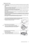 Page 61  61
  Important safety instructions
Replacing the lamp
•  To reduce the risk of electrical shock, always turn the projector off and disconnect the power cord before 
changing the lamp.
•  To reduce the risk of severe burns, allow the projector to cool for at least 45 minutes before replacing the 
lamp.
•  To reduce the risk of injuries to fingers and damage to internal components, use caution when removing 
lamp glass that has shattered into sharp pieces.
•  To reduce the risk of injuries to fingers...