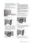 Page 47  47
  Connecting with video equipment
1. Turn the power off and disconnect the 
projector from the power outlet. Turn off all 
connected equipment and disconnect all other 
cables. See Turning the projector off on 
page 37 for details.
2. Slightly lift the projector up. Loosen the 
screws on the lamp cover (located on the left 
side).
3. Remove the lamp cover. 
4. Loosen the screws that hold the lamp to the 
projector. If the screws are not loosened 
completely, they could injure your fingers.
5. Lift...