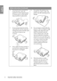 Page 4Important safety instructions
4
English 
Safety Instructio ns (Continued)
6. The lamp becomes extremely hot 
during operation. Allow the 
projector to cool for approximately 
45 minutes prior to removing the 
lamp assembly for replacement. 
7. Do not operate lamps beyond the  rated lamp life. Excessive operation 
of lamps beyond the rated life could 
cause them to break on rare 
occasions. 
8. Never replace the lamp assembly or  any electronic components unless 
the projector is unplugged.  9. Do not...