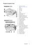 Page 9Introduction 9
Projector exterior view
1. External control panel 
(See Projector on page 10 for 
details.)
2. Lamp cover
3. Zoom ring
4. Focus ring
5. Lens cover
6. Vent
7. Speaker
8. Front IR remote sensor
9. Projection lens
10. Quick-release button
11. Kensington anti-theft lock slot
12. RGB (PC)/Component video 
(YPbPr/ YCbCr) signal input jack
13. RS-232 control port
14.
RGB signal output jack
15. Component input jacks
16. S-Video input jack
17. USB input jack 
18. Video input jack
19. Audio output...