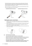 Page 14Introduction 14Infra-Red (IR) remote control sensor is located on the front of the projector. The remote 
control must be held at an angle within 22.5 degrees perpendicular to the projectors IR 
remote control sensor to function correctly. The distance between the remote control and 
the sensor should not exceed 8 meters (~ 26 feet).
Make sure that there are no obstacles between the remote control and the IR sensor on the 
projector that might obstruct the infra-red beam.
Replacing the remote control...