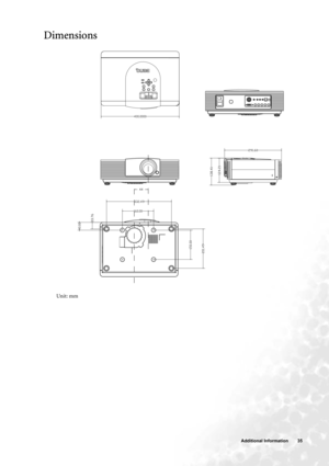 Page 35  35   Additional Information
Dimensions 
Unit: mm 