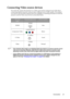 Page 21Connection 21
Connecting Video source devices
You need only connect the projector to a Video source device using just one of the above 
connecting methods, however each provides a different level of video quality. The method 
you choose will most likely depend upon the availability of matching terminals on both the 
projector and the Video source device as described below:
• If the selected video image is not displayed after the projector is turned on and the correct 
video source has been selected,...