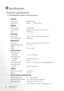 Page 40Specifications 36
Specifications
Projector specifications
All specifications are subject to change without notice. 
General
Product name Digital Projector
Model name PB2250         1024 x 768  XGA
Optical
Display system 1-CHIP DMD
Lens F/Number PB2250   F=2.4 to 2.6, f= 18.6 to 22.7 mm
Lamp 200W lamp
Electrical
Power supply AC100 ~ 240V, 3.5A, 50/60 Hz (Automatic)
Power consumption 265W (Max)
Mechanical
Dimensions 238 mm (W) x 86.8 mm (H) x 180 mm (D)
Operating temperature 
range0°C ~ 40°C
Weight 4.2 lbs...