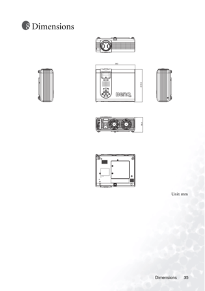 Page 39Dimensions 35
Dimensions
Unit: mm
262
215.5
98.4 