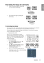 Page 35Operation 35
EnglishFine-tuning the image size and clarity
1. Adjust the projected image to the size that 
you need using the ZOOM ring.
2. Then sharpen the image by rotating the  FOCUS ring.
Correcting keystone
Keystoning refers to the situation where the projected image is noticeably  wider at either the 
top or bottom. It occurs wh en the projector is not perpendicular to the screen. 
To correct this, besides adjust ing the height of the projector, you will need to manually 
correct it following one...