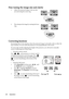 Page 26Operation 26
Fine-tuning the image size and clarity
1. Adjust the projected image to the size that 
you need using the zoom ring.
2. Then sharpen the image by rotating the focus 
ring.
Correcting keystone
Keystoning refers to the situation where the projected image is noticeably wider at either the 
top or bottom. It occurs when the projector is not perpendicular to the screen. 
To correct this, besides adjusting the height of the projector, you will need to manually 
correct it following one of these...