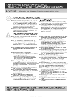 Page 31
This appliance must be grounded. In the event of a
malfunction or breakdown, grounding will reduce
the risk of an electric shock by providin g a path of
least resistance of electric current. This appliance
is equipped with a cord having an equipment-
grounding conductor and a grounding plug.
The plug must be plugged into an appropriate outlet
that is installed and grounded in accordance with
all local cod es and ordinances.Improper connection of the equipment-grounding
conductor can result in the risk...