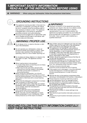 Page 31
This appliance must be grounded. In the event of a
malfunction or breakdown, grounding will reduce
the risk of an electric shock by providin g a path of
least resistance of electric current. This appliance
is equipped with a cord having an equipment-
grounding conductor and a grounding plug.
The plug must be plugged into an appropriate outlet
that is installed and grounded in accordance with
all local cod es and ordinances.Improper connection of the equipment-grounding
conductor can result in the risk...