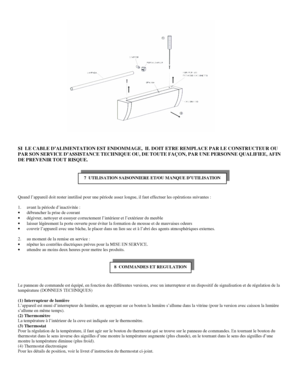 Page 16 
SI  LE CABLE D’ALIMENTATION EST ENDOMMAGE,  IL DOIT ETRE REMPLACE PAR LE CONSTRUCTEUR OU
PAR SON SERVICE D’ASSISTANCE TECHNIQUE OU, DE TOUTE  FAÇON, PAR UNE PERSONNE QUALIFIEE, AFIN
DE PREVENIR TOUT RISQUE.  
Quand l’appareil doit rester inutilisé pour une pér iode assez longue, il faut effectuer les opérations suivantes :
1.   avant la période d’inactivitée :
   débrancher la prise de courant
   dégivrer, nettoyer et essuyer correctement l’intéri eur et l’extérieur du meuble
   laisser légèrement...