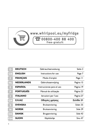 Page 2
2
DEUTSCHGebrauchsanweisungSeite 3
ENGLISHInstructions for usePage 7
FRANÇAISMode d’emploiPage 11
NEDERLANDSGebruiksaanwijzingPagina 15
ESPAÑOLInstrucciones para el usoPágina 19
PORTUGUÊSManual de utilizaçãoPágina 23
ITALIANOIstruzioni per l’usoPagina 27
