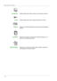 Page 481–6
USER GUIDE (COPIER)
Job MemoryIndicator lights when data is stored in the machines memory.
OnlineIndicator lights when data is being received from a client.
FeaturesAllows you to alternate between scanning and copying feature 
screens.
Job StatusAllows you to check or cancel  jobs currently executing, or to 
check or print saved documents.
Machine StatusAllows you to check the machine status, meters, the state of 
consumables, and output reports. 