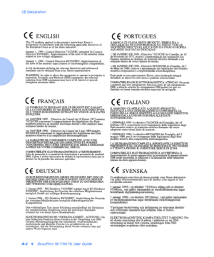 Page 98CE Declaration
A-2vDocuPrint N17/N17b User Guide
Downloaded From ManualsPrinter.com Manuals 