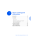 Page 31Chapter 4: Paper Loading and Orientationv4-1
Paper Loading and 
Orientation
C h a p t e r 4
Selecting Paper ...............................................................  4-2
Storing Paper ..................................................................  4-5
Loading Paper .................................................................  4-6
Using Tray 1 ...................................................................  4-6
Using the MBF...