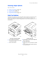 Page 79Choosing Output Options
Phaser® 7400 Color Printer
3-50
Choosing Output Options
This section includes:
■Output Tray Guidelines on page 3-50
■Offsetting Output on page 3-52
■Stapling Output on page 3-53
■Using the Hole Puncher on page 3-54
Output Tray Guidelines
The printer has an output tray on top of the printer and an output tray on the left side of the 
printer. If your printer has a finisher installed, you can send output to the finisher to be 
punched and/or stapled. Use the following guidelines to...