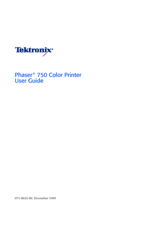 Page 2 
Phaser 
¨
 
 750 Color Printer
User Guide 
071-0632-00  December 1999
Downloaded From ManualsPrinter.com Manuals 