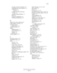 Page 155
Index
Phaser® 8560 Color Printer Index-5
choosing a network connection, 2-3
configuring the network address, 2-5
connection, 2-3
Ethernet, 2-3
creating a Local Area Network  (LAN), 2-5
manually setting IP address, 2-7
mask, 2-6
setup and configuration, 2-2
TCP/IP and IP addresses, 2-5
O
Office Color color correction, 4-4
Online Support Assistant, 1-10
operating systems printer drivers, 2-9
operational safety, A-3
options additional trays, 1-5
internal hard drive, 1-5
memory, 1-5
printing, 3-21
ordering...