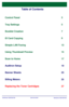 Page 3WorkCentre 7328/7335/7345
WorkCentre 7328/7335/7345 Quick Use Guide
Table of Contents
Control Panel
Scan to Home3
17
Banner Sheets
23 5
Replacing the Toner Cartridges25 Tray Settings
7
Booklet Creation
9
ID Card Copying
13
Auditron Setup
19 Simple LAN Faxing
Using Thumbnail Preview
Billing Meters15
27
Downloaded From ManualsPrinter.com Manuals 