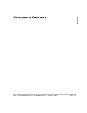 Page 21
XEROX COPYCENTRE/WORKCENTRE PRO C2128/C2636/C3545 QUICK REFERENCE GUIDE PAGE 1-13
W
ELCOME
ENVIRONMENTAL COMPLIANCE...
Downloaded From ManualsPrinter.com Manuals 