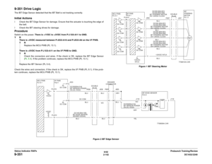 Page 1726/02
2-142DC1632/2240
9-351
Prelaunch Training/Review Status Indicator RAPs
9-351 Drive LogicThe IBT Edge Sensor detected that the IBT Belt is not tracking correctly.Initial Actionsï Check the IBT Edge Sensor for damage. Ensure that the actuator is touching the edge of
the belt.
ï Check the IBT steering drives for damage.ProcedureSwitch on the power. There is +1VDC to +3VDC from P/J 533-A11 to GND. 
YN
There is +5VDC measured between P/J533-A10 and P/J533-A9 on the I/F PWB. 
YN
Replace the MCU PWB (PL...