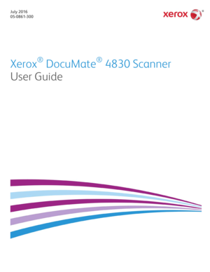 Page 1July 201
  6 
05-0 8
61-300
Xerox
®
 DocuMate
®
 4830 Scanner 
User Guide  