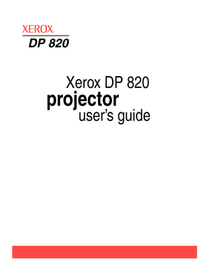 Page 2Xerox DP 820
projector
user’s guide 