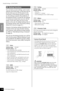 Page 46Detailed Settings – [FUNCTION]
P-155 Owner’s Manual
ENGLISH
46
You can back up some settings, such as voice 
selection and reverb type, so that they will not 
be lost when you turn off the power to the 
instrument. If the backup function is turned 
on, the settings at power off are effective. If 
the backup function is turned off, the settings 
in memory are erased when you turn off the 
power. In this case, when you turn on the 
power to the unit, the default settings (the ini-
tial settings) will be...