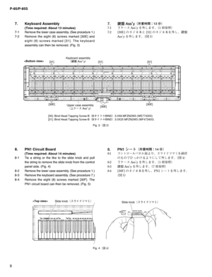 Page 8P-85/P-85S
8

Upper case assembly[30E]
¢	Í­”µ TTŸZ£ Keyboard assembly
¢d
k TTŸZ£
[31][31][31]
[30E][30E]
Fig. 3
¢
$ £ 



 1/ 