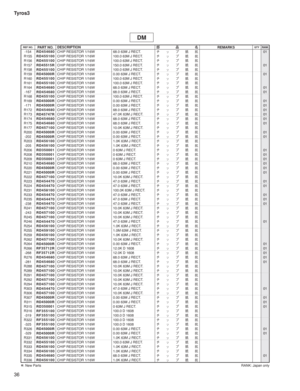 Page 18136 Tyros3
-154
RD454680CHIP RESISTOR 1/16W 68.0 63M J RECT.
½¿Ó
Å01
R155
RD455100CHIP RESISTOR 1/16W 100.0 63M J RECT.
½¿Ó
Å
R156
RD455100CHIP RESISTOR 1/16W 100.0 63M J RECT.
½¿Ó
Å
R157
RD45515RCHIP RESISTOR 1/16W 150.0 63M J RECT.
½¿Ó
Å01
R158
RD455100CHIP RESISTOR 1/16W 100.0 63M J RECT.
½¿Ó
Å
R159
RD45000RCHIP RESISTOR 1/16W 0.00 63M J RECT.
½¿Ó
Å01
R160
RD455100CHIP RESISTOR 1/16W 100.0 63M J RECT.
½¿Ó
Å
R161
RD455100CHIP RESISTOR 1/16W 100.0 63M J RECT.
½¿Ó...