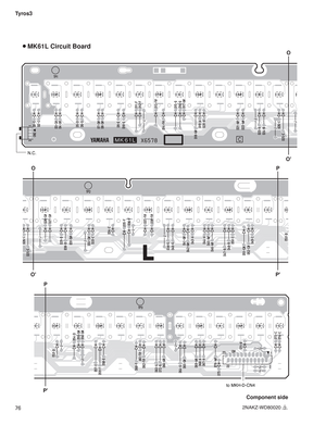 Page 7676 Tyros3
 MK61L Circuit Board
Component side
O
O
N.C.
O
OP
P
P
P
to MKH-D-CN4
2NAKZ-WD80020
 3 