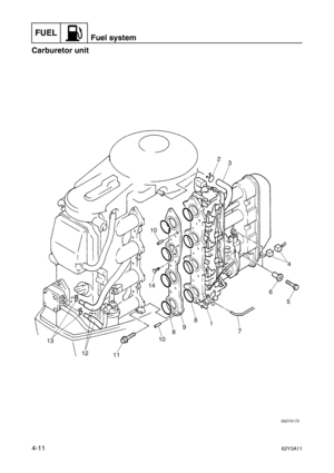 Page 110FUELFuel system
4-1162Y3A11
Carburetor unit4 