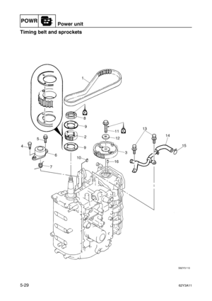 Page 156POWRPower unit
5-2962Y3A11
Timing belt and sprockets5 