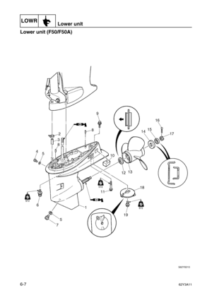 Page 206LOWRLower unit
6-762Y3A11
Lower unit (F50/F50A)6 