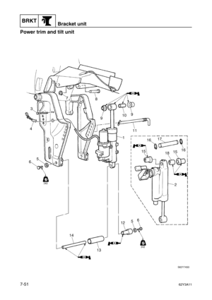 Page 330BRKTBracket unit
7-5162Y3A11
Power trim and tilt unit7 