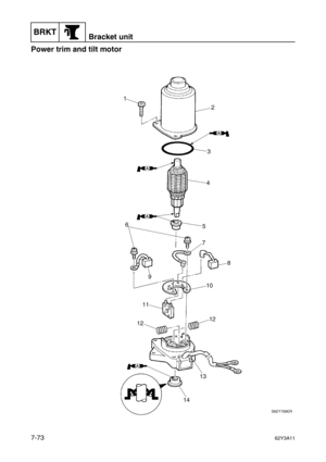 Page 352BRKTBracket unit
7-7362Y3A11
Power trim and tilt motor7 