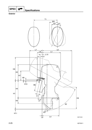 Page 68SPECSpecifications
2-2562Y3A11
Exterior 