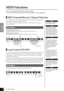 Page 24P-60   MIDI Functions
ENGLISH
24
MIDI Functions
You can make detailed adjustments to MIDI settings.
For more information about MIDI, see the “About MIDI” section (page 22).
MIDI Transmit/Receive Channel Selection
In any MIDI control setup, the MIDI channels of the transmitting and receiving equip-
ment must be matched for proper data transfer.
This parameter enables you to specify the channel on which the P-60 transmits or 
receives MIDI data. 
Setting the transmit channel
While holding down the A-1 and...