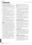 Page 150Appendix
150DTXTREME III Owner’s Manual
Troubleshooting
No sound, even when the pad is hit. 
●Check whether or not the lamp of the TRIGGER INDICA-
TOR lights when you hit the pad. If not, make sure the 
pads and Drum triggers (Yamaha DT20, etc.) are con-
nected correctly to the input jacks of the DTXTREME III. 
(page 12) 
●Is the DTXTREME III properly connected to headphones 
or an external audio device such as an ampliﬁer and 
speaker ? (page 19) 
●Is there a problem with the cable you are using ?...