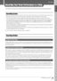 Page 43Quick Guide
Quick Guide
DTXTREME III Owner’s Manual43
Recording Your Drum Performance to a Song
In this section, you’ll learn how to record your performances and create Songs using the Song Recording features.
Recording System
•Recording can be done with any of the User Songs. You cannot record your performance to Preset Songs. 
•Each User Song contains two tracks available for recording. Recording can be done to one of the tracks at a time. 
•A recorded Song doesn’t contain recordings of the audio...