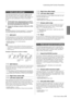 Page 43Customizing with F unction Parameters
P-255 Owner’s Man ual43
The following parameters can be used to adjust the split 
point and make various other settings for Split mode in 
order to best suit the piece yo u intend to play. Settings can 
be made for each combination of Voices as described 
below. 
1Activate Split mode, select  the Voices you wish to 
use, and then use the [F UNCTION] button to select 
the Function parameter(s) you wish to set. 
2Change the setting(s) us ing the [-/NO] and [+/YES]...