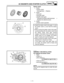 Page 2024 - 79
ENGAC MAGNETO AND STARTER CLUTCH
Starter clutch
1. Check:
Starter clutch
Damage/wear → Replace.
2. Check:
Idle gear
Idle gear shaft
Starter clutch gear
Pitting/burrs/chips/roughness/wear →
Replace the defective parts.
3. Check:
Starter clutch operation
Install the starter clutch drive gear 1 onto
the starter clutch 2 and hold the starter
clutch.
When turning the starter clutch drive gear
counterclockwise ı, the starter clutch and
the starter clutch drive gear should
engage. If the starter...