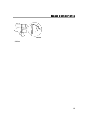 Page 27 
Basic components 
22
1. Oil ﬁlter
ZMU03366
1
✩✦✯✬✤✲✲✣ ✥✥ 	
 


 