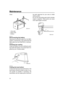 Page 64 
Maintenance 
59 
minal. 
EMU29370 
Disconnecting the battery 
Disconnect the BLACK cable from the NEG-
ATIVE (-) terminal first. Then disconnect the
RED cable from the POSITIVE (+) terminal. 
EMU29390 
Checking top cowling 
Check the fitting of the top cowling by push-
ing it with both hands. If it is loose have it re-
paired by your Yamaha dealer. 
EMU29400 
Coating the boat bottom 
A clean hull improves boat performance. The
boat bottom should be kept as clean of ma-
rine growth as possible. If...