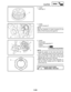 Page 2775-55
CLUTCHENG
NOTE:
95 Nm(9.5 mkg, 69 ftlb)
NOTE:
3. Install:
wire clip 
1
4. Install:
clutch housing 
1
Align the projection of clutch housing a and
hollow of the oil pump drive gear 
b.
5. Install:
thrust plate
clutch boss assembly 
1
washer
clutch boss nut 
2 New
Install the washer on the main axle with the
“OUT” mark facing away from the motorcycle.
Lock the threads on the clutch boss nut by
staking them with a drift punch at the point
aligned with the groove in the axle.
While holding...