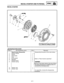Page 32RECOIL STARTER AND FLYWHEEL ENG 
RECOIL STARTER 
2 
3 
6 
7 
l\17 Nm (0.7 m•kg, 5.1 ft-lb)l 
JOB INSTRUCTION CHART 
Order Job name/Parts name Oty Remarks 
Recoil starter disassembly Disassembly the parts in the order below. 
1 
Starter handle 1 

-
2 Screw 1 
3 Drive plate 1 
4 Clip 1 
5 Drive pawls 2 Refer to Recoil starter assembly. 6 Springs 2 
7 Sheave drum 1 
8 Starter spring 1 
~1·--Be  sure to the starter spring in the drum sheave. -The spring will spread out suddenly when it is 
removed 
from the...